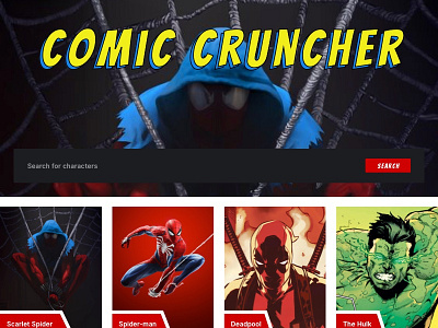Unused Comic Cruncher Homepage branding comic book appearances comics design sideproject