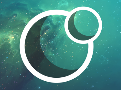 Brand Refresh logo planet and moon space
