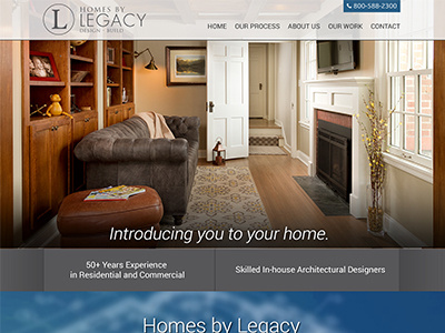 Homes by Legacy freelance ui design wordpress