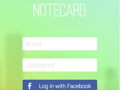 Notecard App Login app design ios login