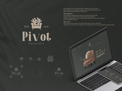 Pivot furniture brand identity app art direction branding creative elegant golden ratio illustrator logo luxury stationery ui design vector web