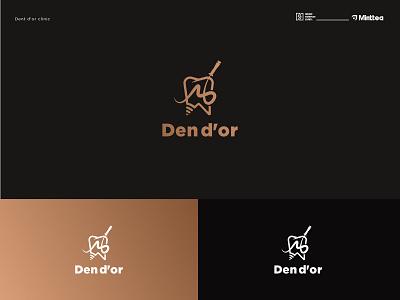 Dent d'or clinic logo art direction brand clinic concept dental logo logodesign luxury logo medical