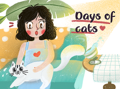 Have trouble with cats illustration