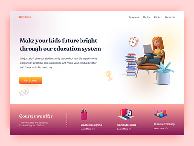 KidSkills - Education website header design