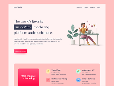 InstaMarkt - Website Header Design