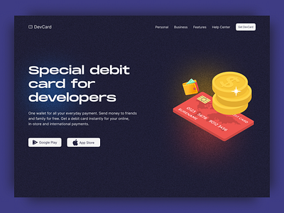 DevCard - Website Header Design