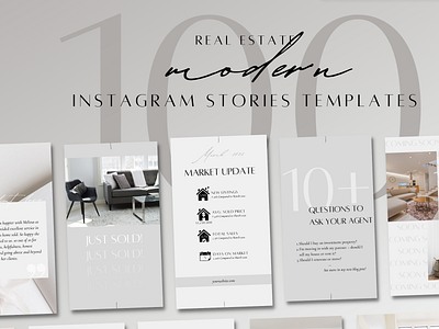 100 Modern Real Estate Instagram Stories Template real estate real estate agent real estate content realtor marketing template