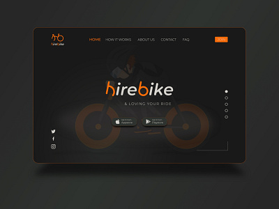 Landing Page- Bike Rental App & Website app design bikehire figma graphicsdesign illustration landingpade rentalapp ui uiinspiration uiux uiuxbangladesh uiuxdesign ux web design website xd