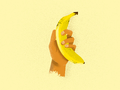 Banana here! banana clean czech design flat hand illustration minimal nature photoshop photoshop art psd ui web