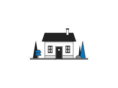 Little house architecture blackandwhite clean czech design flat house illustration illustrator minimal nature ui vector web
