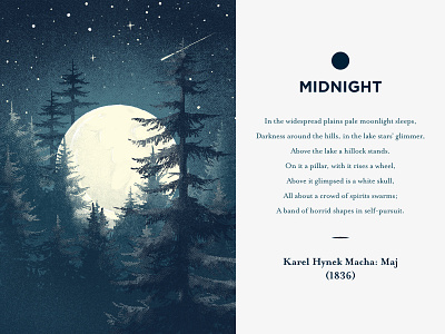 Midnight - let it glow! clean czech design flat forest illustration illustrator midnight minimal moon logo nature ui vector