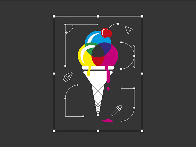 CMYK ice cream. clean cmyk design flat icecream illustration illustrator minimal vector