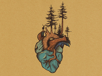 Wild heart illustration comics deer design forest heart illustration illustrator minimal photoshop wild