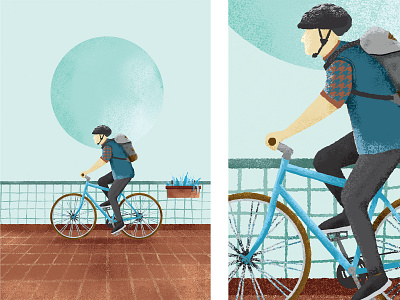 Ride bike clean cycle cycling design flat illustration illustrator minimal outdoor photoshop ride sport textures