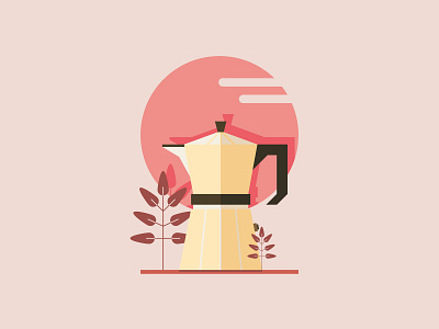 Moka design cafe clean coffee design flat illustration illustrator minimal moka nature ui vector web