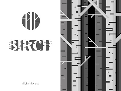 Birch Forest birch black black white blackandwhite branding clean czech design flat forest icon illustration illustrator logo minimal nature shades typography vector web