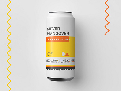 Never Hangover alcohol beer beer can brand clean colorfield colors design flat illustration minimal vector