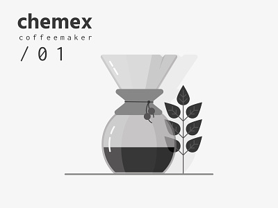 Chemex ilustration. chemex clean coffee coffeeshop czech design flat illustration illustrator minimal poster typo typogaphy ui vector web