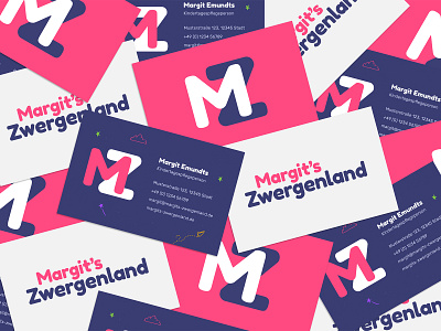 Margits Zwergenland: Business Cards Design branding business cards cards care child children corporate design corporate identity design kids logo logodesign pink purple
