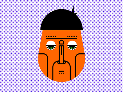 A Dose Of Dan black character illustration lines orange vector