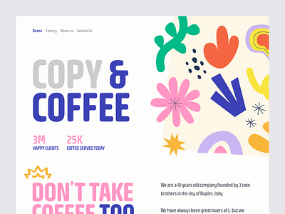 Coffee Website aesthethic brand branding button design figma graphic design illustration landing landing page logo ui visual web web design