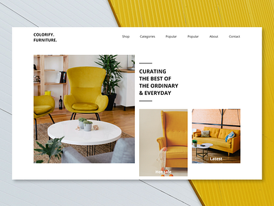 Interior Decor. Website design branding design figma furniture layout ui ui design uiux user experience user interface website design yellow