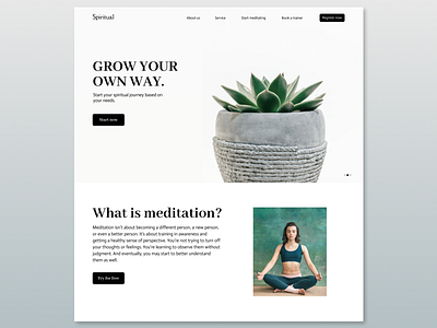 Meditation Website Design branding design figma landing page layout meditation ui ui design user experience user interface website design
