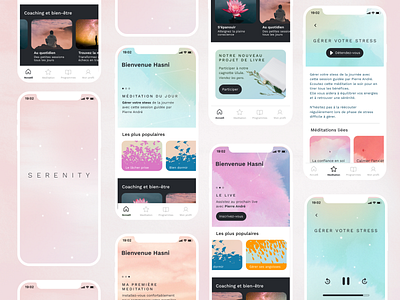 Serenity - UI design graphic design meditation mobile app design ux ui design