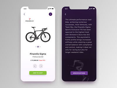 Cycle shop app add to cart app application bike app cart cycle mobile shop shop app ui ux vector web webdeisgn