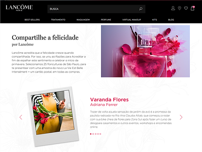 Lancôme | Landing page Hapiness adobe xd brazil design desktop landing page product page site ui ui design ux web