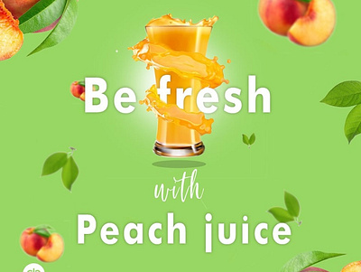peach juice design illustration juiceposter