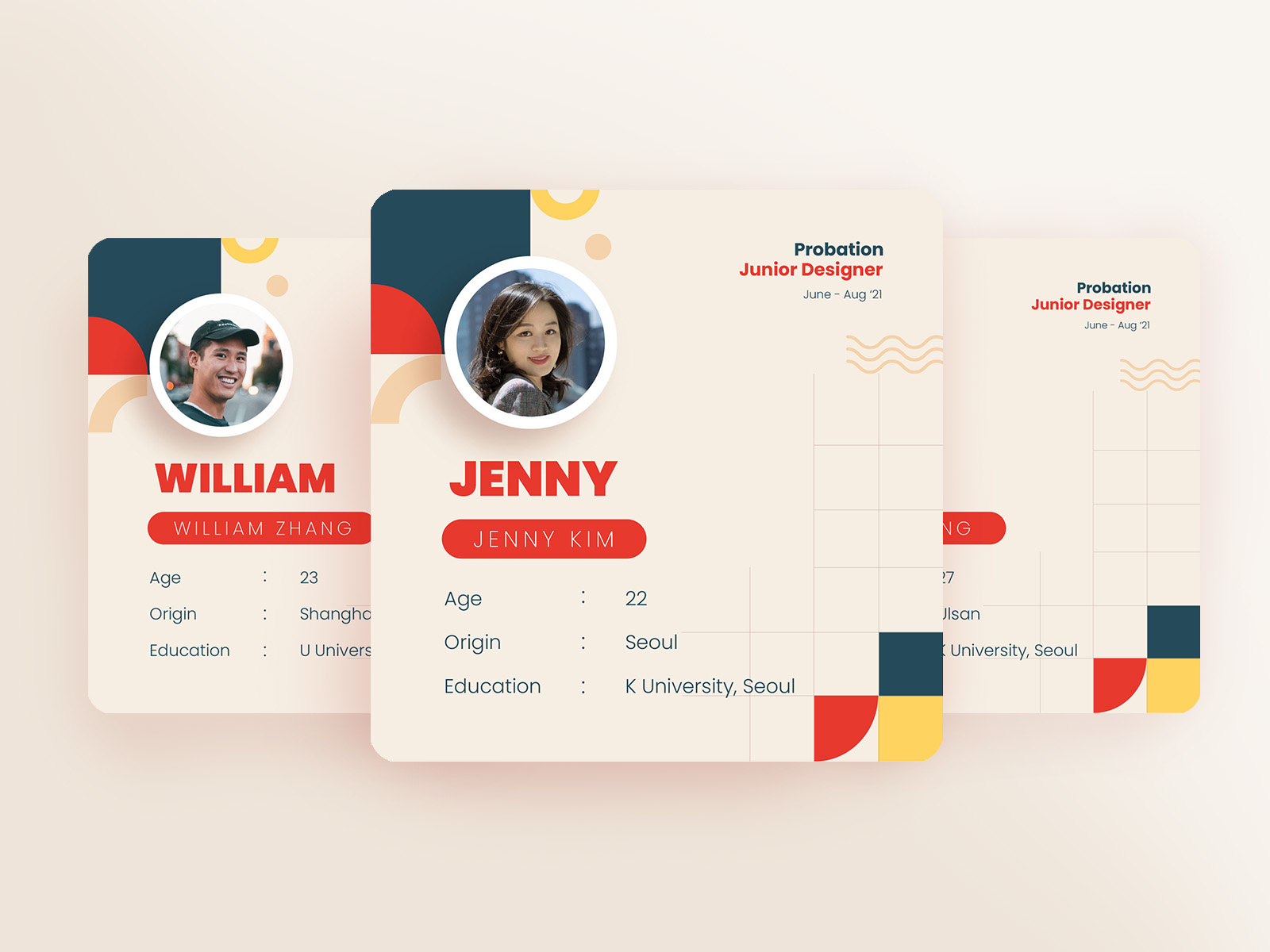 Profile design layout simple by Nindya on Dribbble