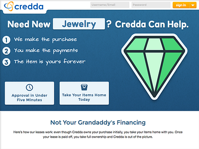 Credda - Homepage animation financing home page landing page responsive sign in sign in