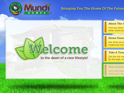 Landing Page - Mundi Homes depth home page interface ui web design website