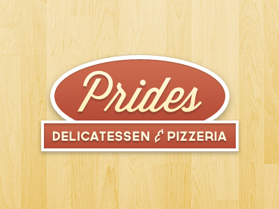 Prides Deli Logo Redesign cafe deli logo restaurant texture typography wood