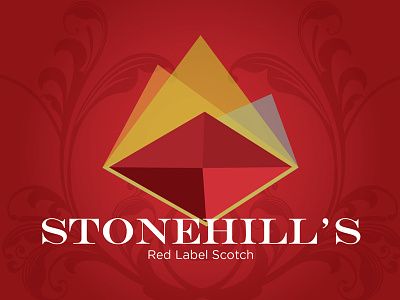 Stonehill's Liquor alcohol branding hills label liquor logo mountain packaging red scotch stone stonehill