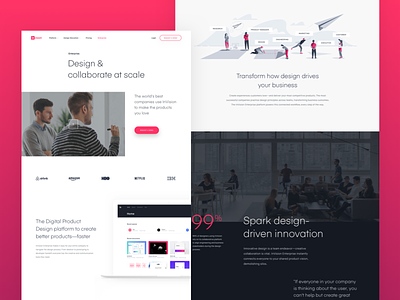 Upgrading the InVision Enterprise page clean enterprise illustration invision landing page layout prototyping ui web