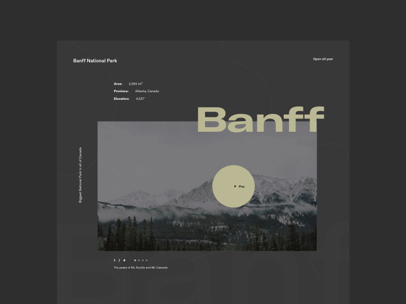 Banff National Park banff clean design landing page layout minimal typography ui user interface ux web website