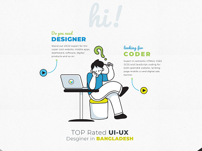 Personal info design illustration landing page psd design