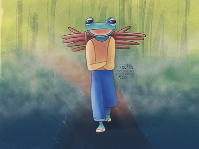 The Worker Frog characterdesign forest frog illustration wood