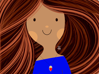 Happy Girl digitalart digitalartist girl hair happy illustration illustration art long hair smile