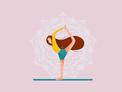 Yoga Time digitalart girl mandala yoga