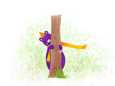 Hide & Seek autumn bear forest happy hide purple