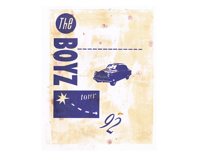 The Boyz Tour - T-shirt collage design drawing graphic design illustration limited edition screenprint single colour t shirt