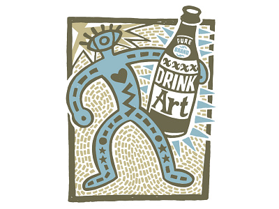 Drink Art - T-shirt Design 3 colour color separations drawing graphic design illustration screenprint t shirt design t shirt illustration