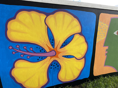 Mural - Onehunga - Auckland branding contemporary art hibiscus mural art street art