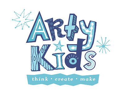 Arty Kids Logo branding drawing graphic design illustration logo design retro logo typography