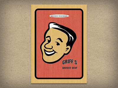 Griffs Barber Shop - Sidewalk Sign artwork barber logo barbershop branding design drawing graphic design illustration logo design retro logo shop signage