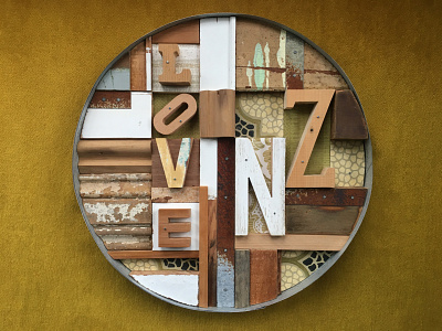 Love NZ - 2 architrave contemporary art cracked paint kauri linoleum new zealand art pine rimu rusted galvanised sheet timber moulding vintage wallpaper white cedar