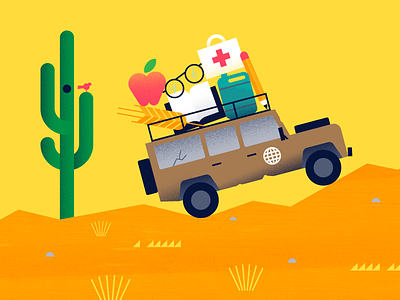 Doing good through non-profits aid apple book cactus food healthcare illustration literacy non profit truck water wheat